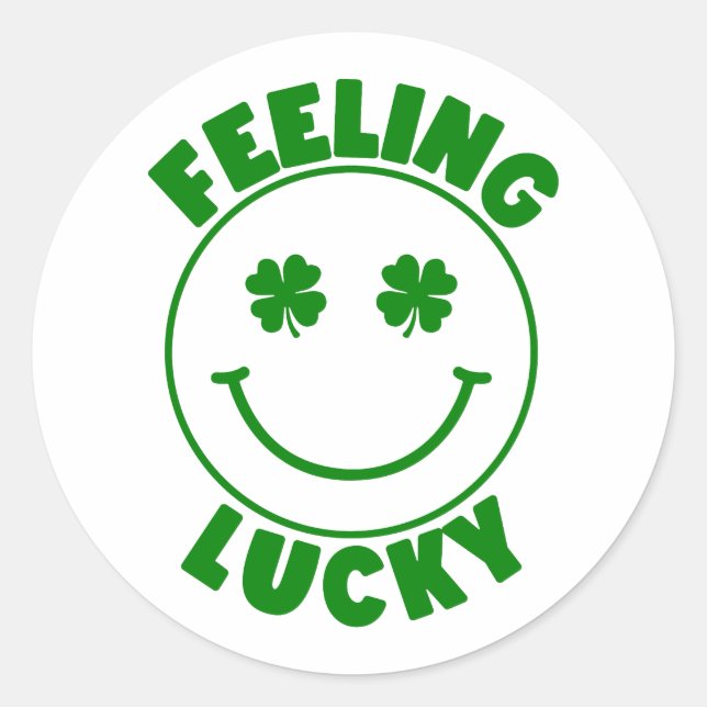 Feeling Lucky 🍀 Classic Round Sticker (Front)