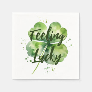 Feeling Lucky   Clover Leaf   St. Patrick's Napkin