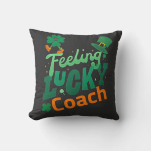 Feeling lucky coach for irish saint patrick's day cushion