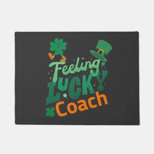 Feeling lucky coach for irish saint patrick's day doormat