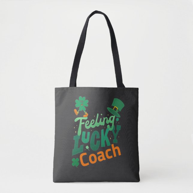 Feeling lucky coach for irish saint patrick's day tote bag (Front)