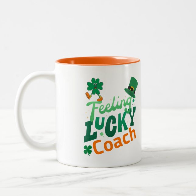 Feeling lucky coach fuuny irish Mug (Left)