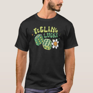 Feeling Lucky Dice Retro Groovy St Patrick's Day W T-Shirt