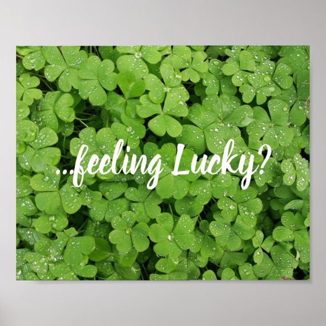 Feeling lucky? green clover poster (Front)