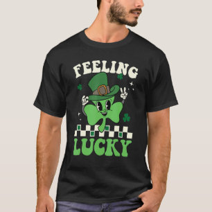 Feeling Lucky Happy St Patrick's Day Shamrock Iris T-Shirt