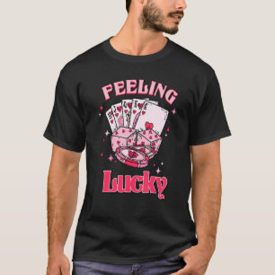 Feeling Lucky Happy Valentine's Day Pocket Apparel T-Shirt