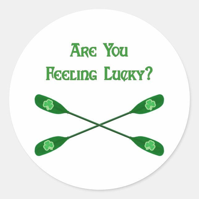 Feeling Lucky Kayak Classic Round Sticker (Front)