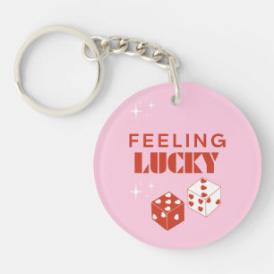 Feeling Lucky, Lucky Girl, Luckiest Girl, Pink Key Ring