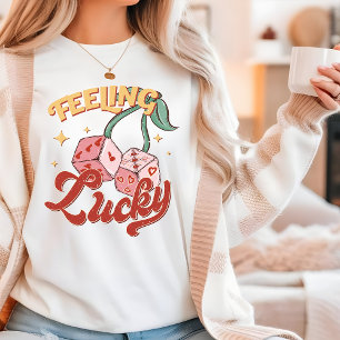 Feeling Lucky Retro Dice Gift For Her Tri-Blend Shirt