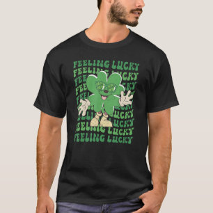 Feeling Lucky Smile Face Shamrock St Patrick's day T-Shirt