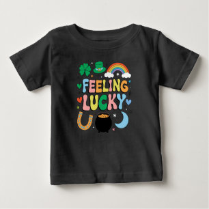 Feeling Lucky St Patricks Day Charm Irish Shamrock Baby T-Shirt