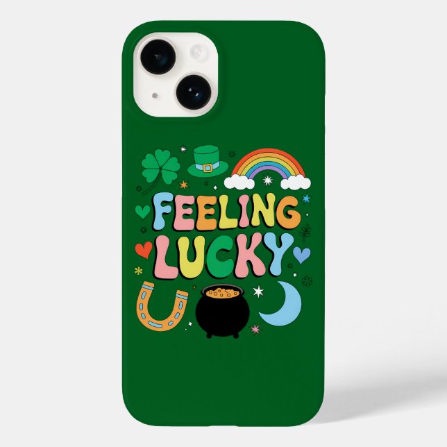 Feeling Lucky St Patricks Day Charm Irish Shamrock Case-Mate iPhone Case (Back)