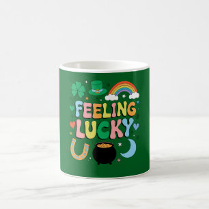 Feeling Lucky St Patricks Day Charm Irish Shamrock Coffee Mug