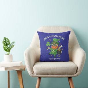 Feeling Lucky St. Patrick's Day Cute Leprechaun Cushion