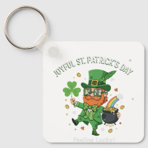 Feeling Lucky St. Patrick's Day Cute Leprechaun Key Ring