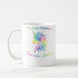 Feeling Magical But Also Stabby Unicorn Rainbow Te Coffee Mug