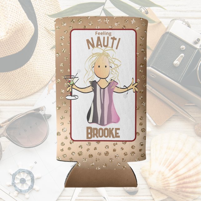  Feeling Nauti Cruise Vacation Foam Drink for Her Seltzer Can Cooler (Creator Uploaded)