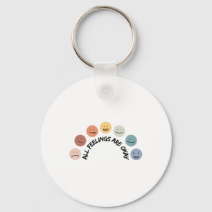 Feeling Okay Emotional Faces Mental Health Awarene Key Ring