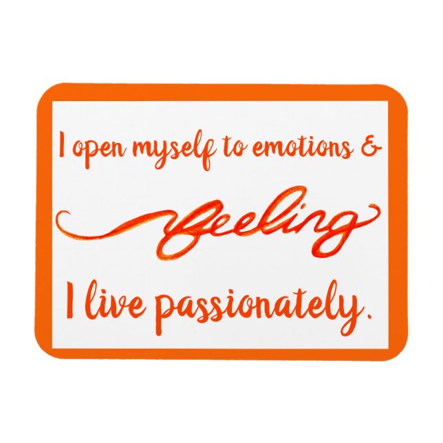 "Feeling" Orange Sacral Chakra Words Magnet (Horizontal)