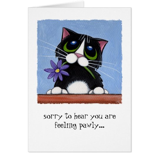 Feeling Pawly Cat with Flower Card
