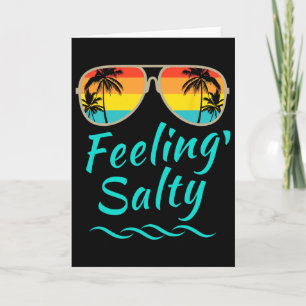 Feeling Salty Island Vacation Surfing Palm Retro B Card