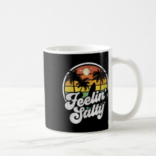 Feeling Salty Island Vacation Surfing Palm Retro B Coffee Mug
