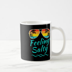 Feeling Salty Island Vacation Surfing Palm Retro B Coffee Mug