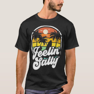 Feeling Salty Island Vacation Surfing Palm Retro B T-Shirt