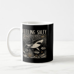 Feeling Salty Shark Ocean Vintage Marine Life Coffee Mug