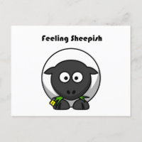 Feeling Sheepish Cute Sheep Cartoon with Funny Pun