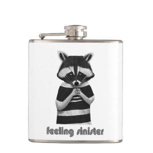 Feeling Sinister Funny Racoon Hip Flask
