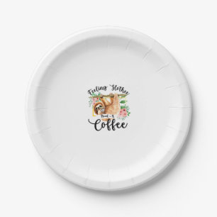 Feeling Slothee Need A Coffee Paper Plate