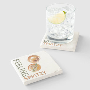 Feeling Spritzy Orange Cocktail Stone Coaster