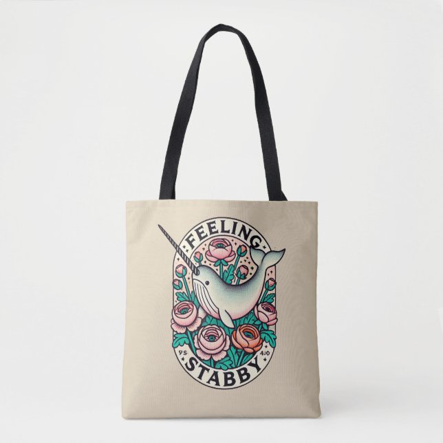 Feeling Stabby Narwhal                             Tote Bag (Front)