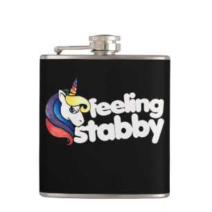feeling stabby unicorn hip flask