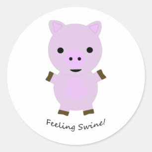 Feeling Swine Pig Classic Round Sticker
