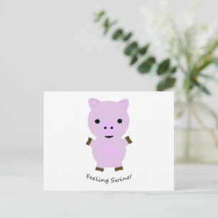 Feeling Swine Pig Holiday Postcard