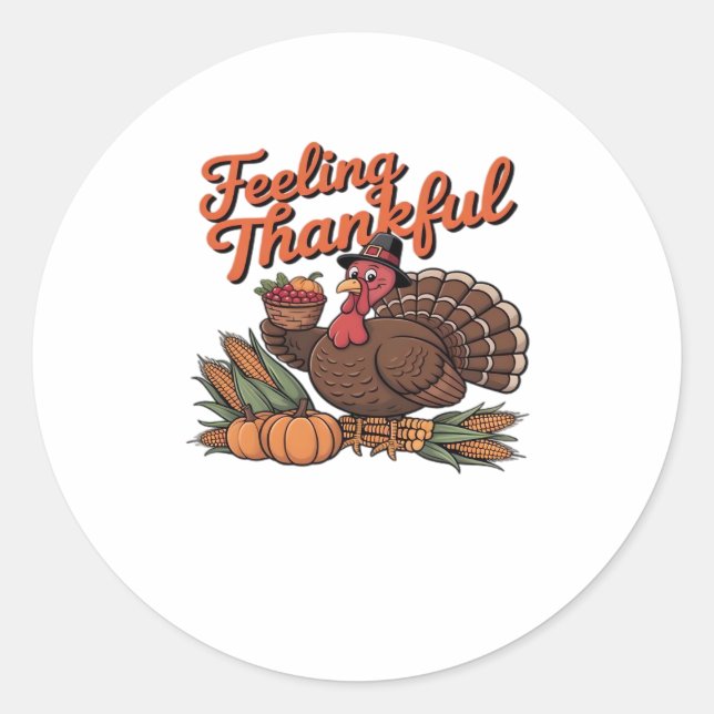 Feeling thankful Classic T-Shirt Classic Round Sticker (Front)