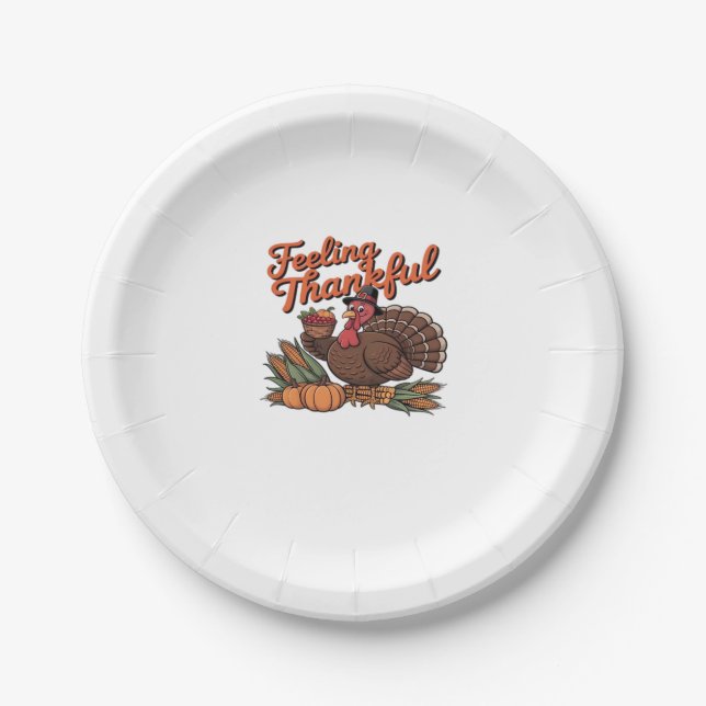 Feeling thankful Classic T-Shirt Paper Plate (Front)