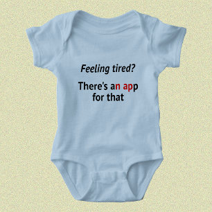 Feeling tired nap app geek humour baby bodysuit