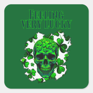 Feeling Very Lucky St Patrick’s Day - Autocolante Square Sticker
