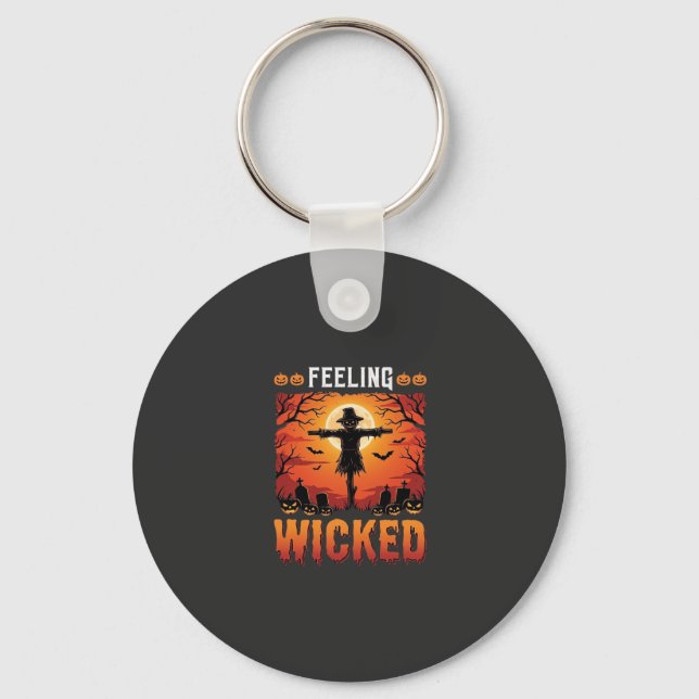 Feeling Wicked Halloween Scarecrow Design_1 Key Ring (Front)