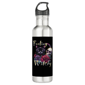 Feeling Witchy Black Cat Classic T-Shirt 710 Ml Water Bottle