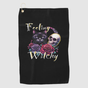 Feeling Witchy Black Cat Classic T-Shirt Golf Towel