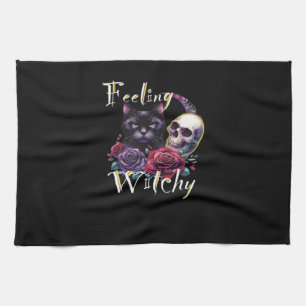 Feeling Witchy Black Cat Classic T-Shirt Tea Towel