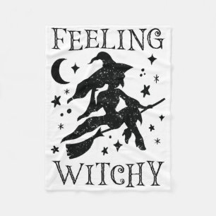 Feeling Witchy Funny Halloween Witch Vibes Kinda N Fleece Blanket