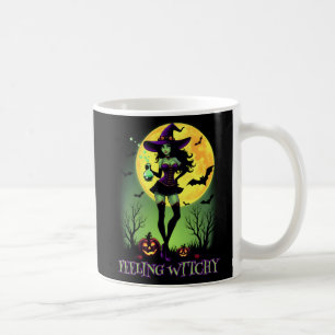 Feeling Witchy Halloween Witch Full Moon Spooky Coffee Mug