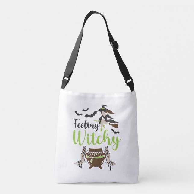 Feeling witchy Magic Halloween Crossbody Bag (Back)