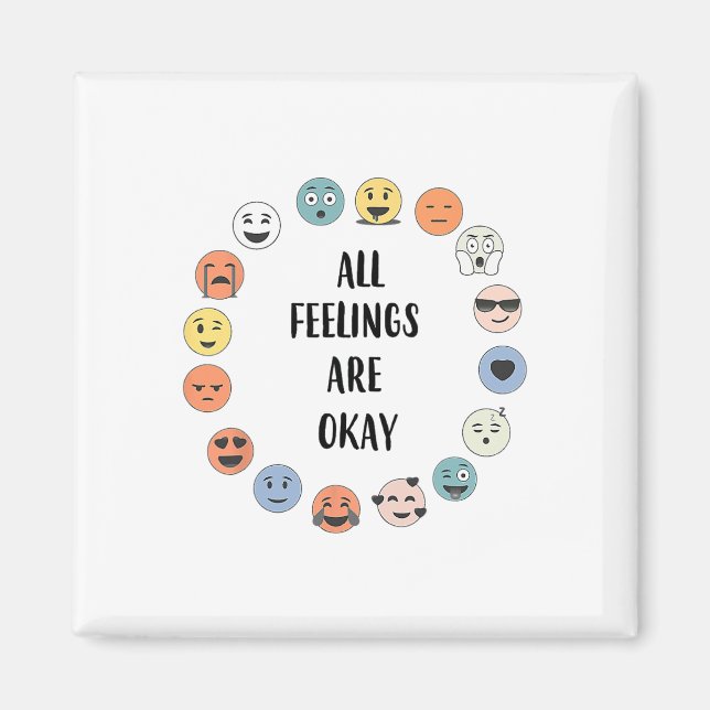 Feelings Are Okay School Teacher Psychologist Coun Magnet (Front)
