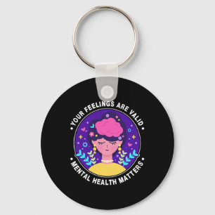 Feelings Are Valid Mental Health Awareness Month P Key Ring